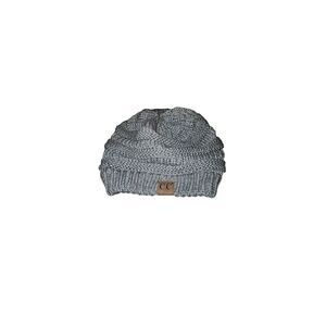 Women’s C.C Exclusives Chunky Gray Knit Beanie Hat One Size